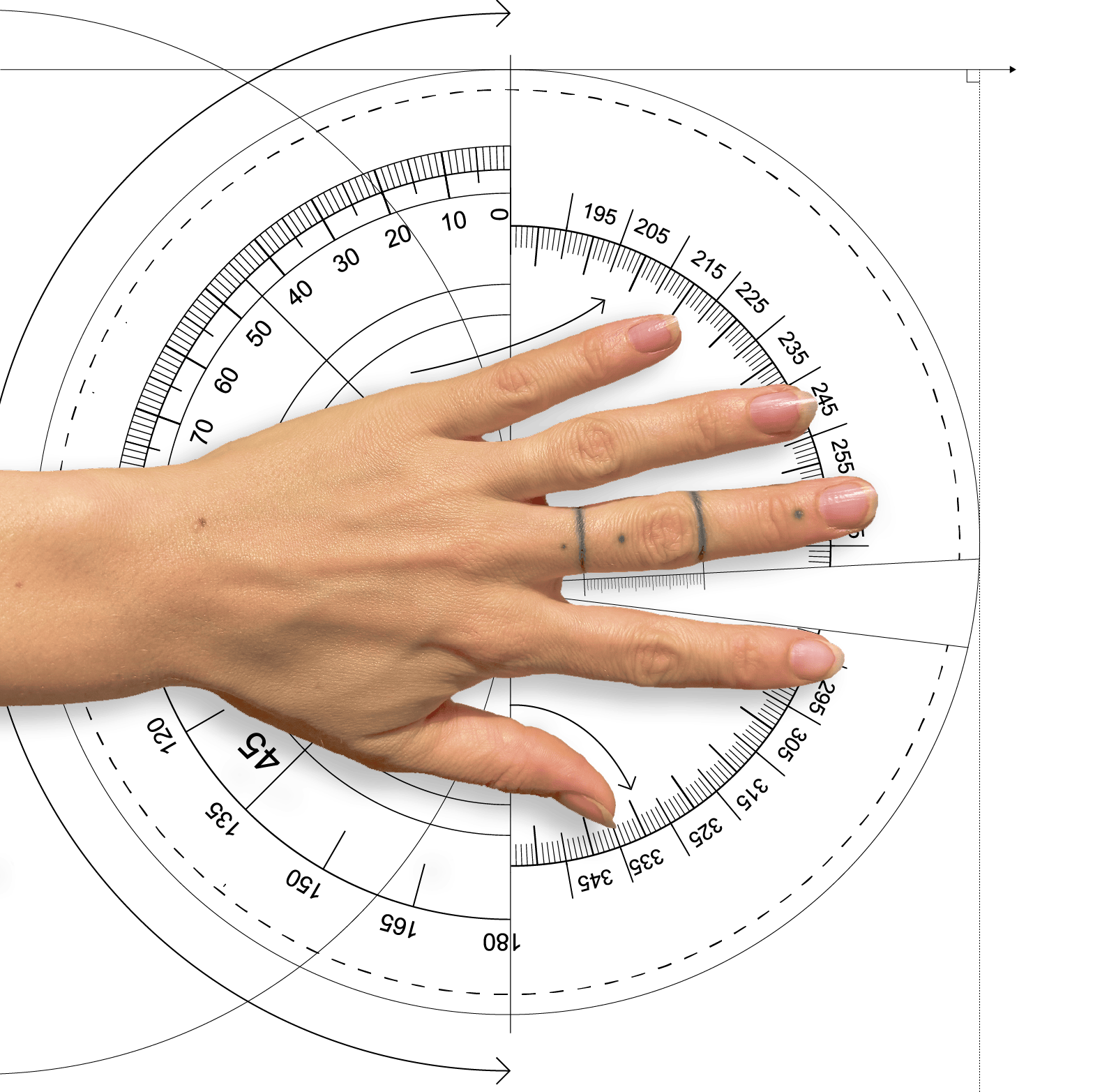 Hand with metrics